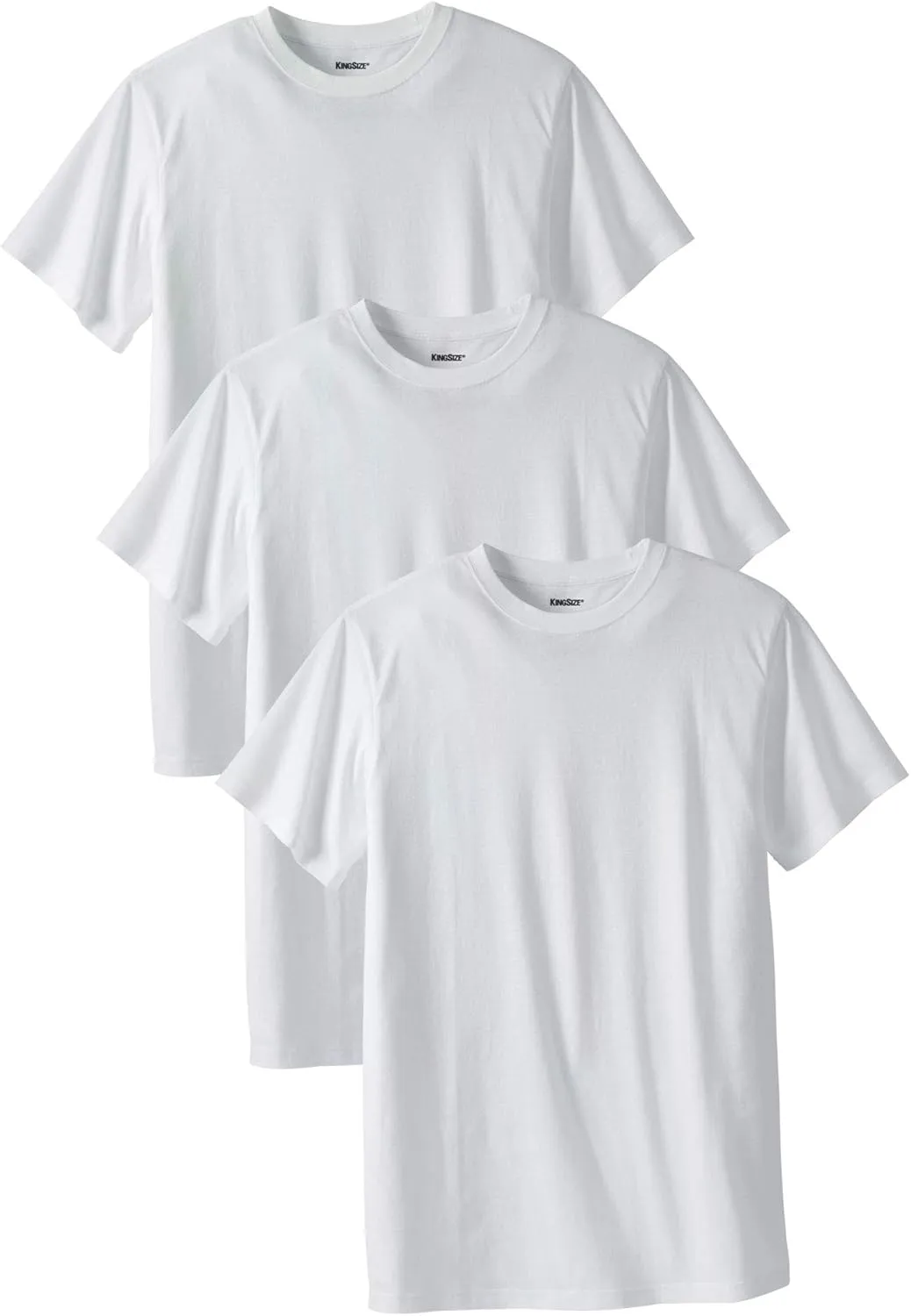 KingSize Men's Big & Tall 3-Pack Cotton Crewneck Undershirt