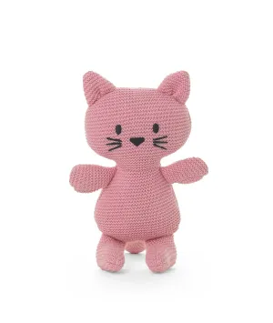 Kitty Cat Cotton Knitted Stuffed Soft Toy (Light Pink)