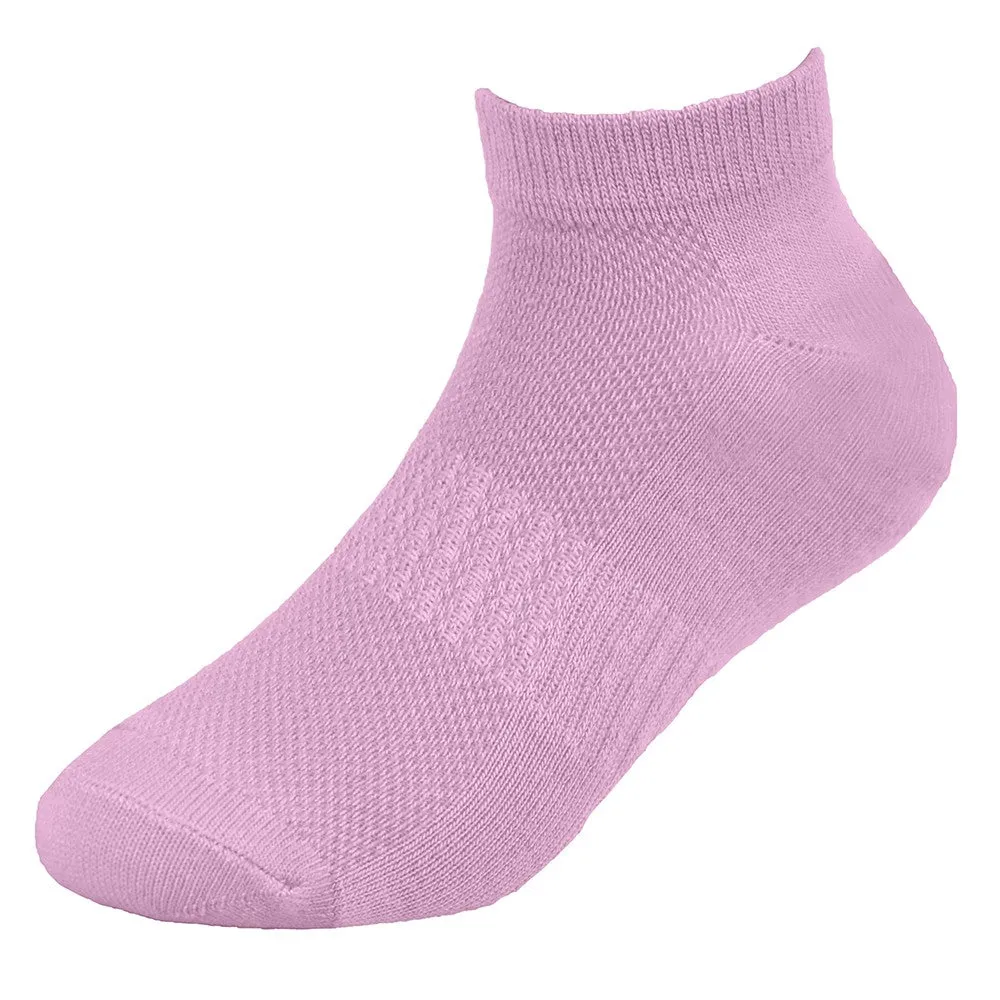 Ladies 3 Pack 825A Bamboo Pastel Trainer Socks / Arch Support & Ventilated Top-MULTI COLOUR