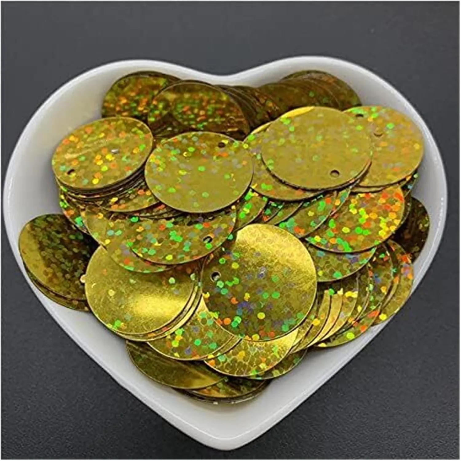 Large Sequins,Loose Sequins,Sequins for Crafts, Bulk Loose Sequins Iridescent Sequins Flat Round Sequins with Side Flat Round Loose Sequin Paillettes Sewing Craft(18)