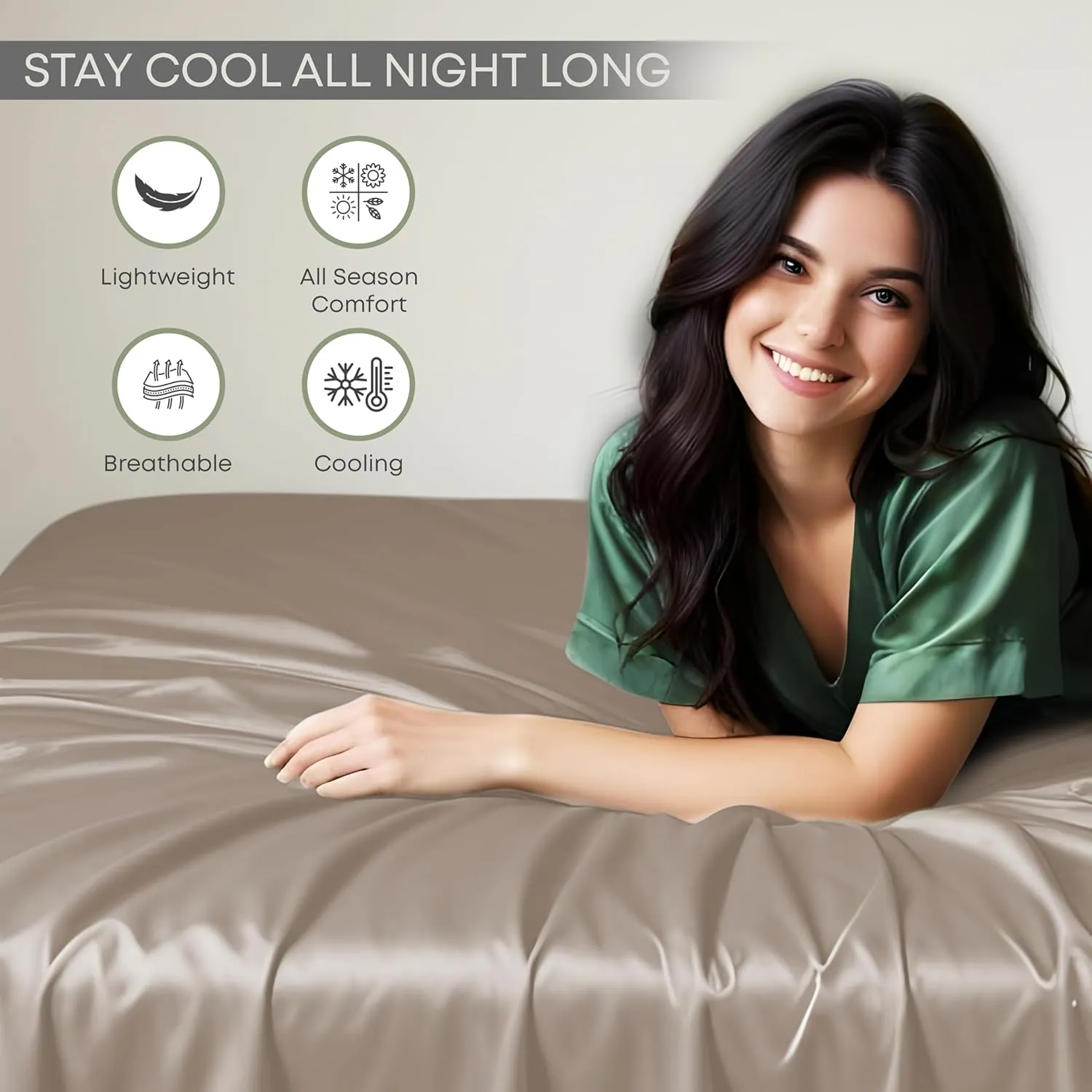 Linenwalas Premium 100% Viscose Derived from Bamboo King Size Sheet Set - Ultra Soft, Breathable & Cooling, Ideal for Hot Sleepers, 16" Deep Pocket, Hotel Luxury Bedding (Taupe)