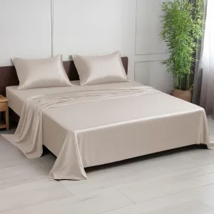 Linenwalas Premium 100% Viscose Derived from Bamboo King Size Sheet Set - Ultra Soft, Breathable & Cooling, Ideal for Hot Sleepers, 16" Deep Pocket, Hotel Luxury Bedding (Taupe)