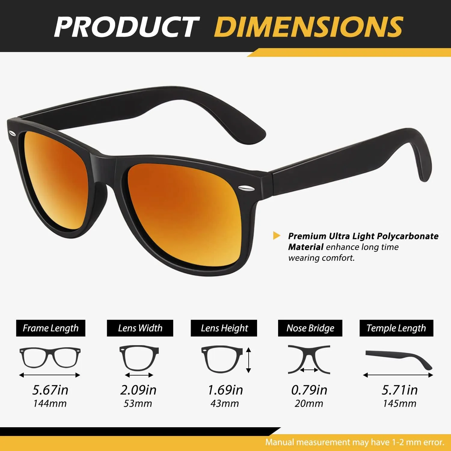 LINVO Polarized Sunglasses for Men Driving Sun glasses Shades 80's Retro Style Design Square