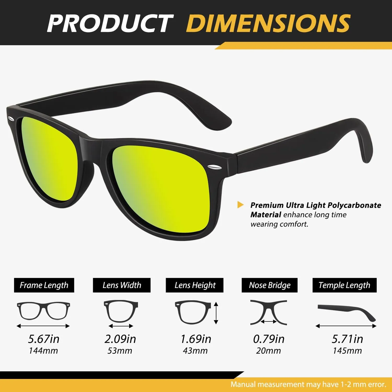 LINVO Polarized Sunglasses for Men Driving Sun glasses Shades 80's Retro Style Design Square