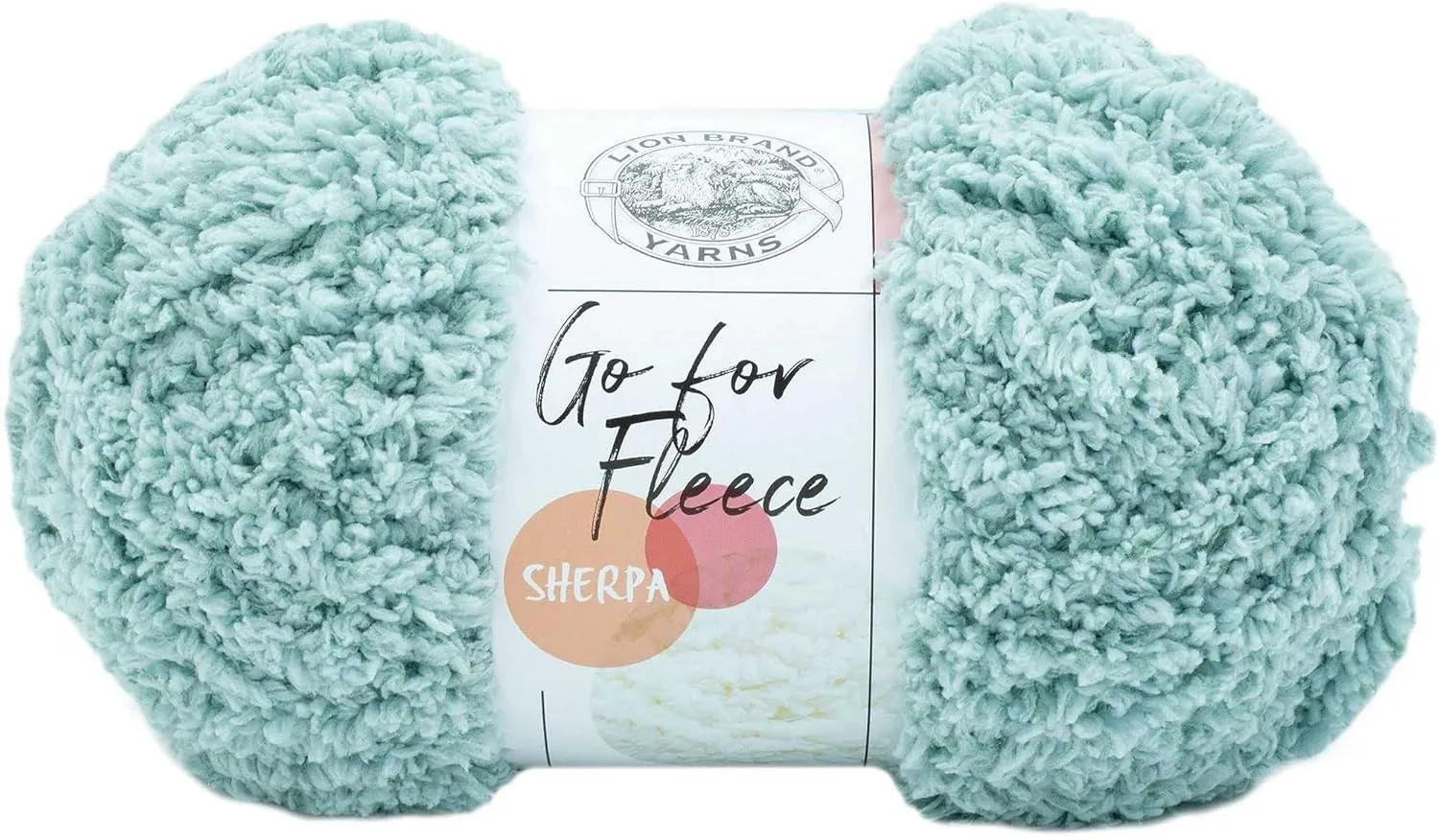 Lion Brand Go for Fleece Sherpa Seafoam 937-108 (3-Skeins - Same Dye Lot) Jumbo #7 Polyester Yarn for Crocheting and Knitting with Project Bag