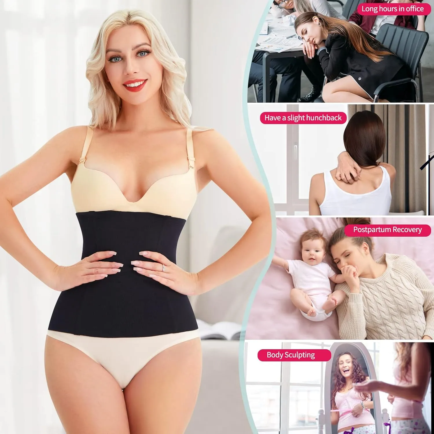 LODAY 2 in 1 Postpartum Recovery Belt,Body Wraps Works for Tighten Loose Skin