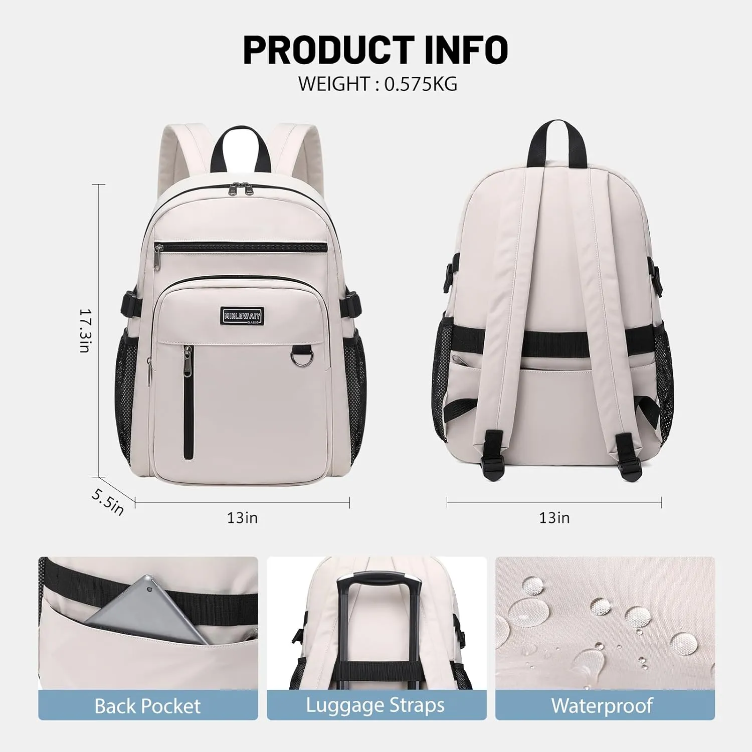 Lohol Lightweight Backpack for Teen Boys, Durable Galaxy Bookbag with 7 Pockets for School Travel (Dark Blue)