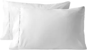 Lukeville Luxury Linen 800 Thread Count Pillowcase Set of 2 100% Cotton Pillowcover 4 Inch Top Hem Long Staple Cotton Pillow Cover,Sateen Finish,Soft,Breathable White Solid Standard Size (20 X 30)
