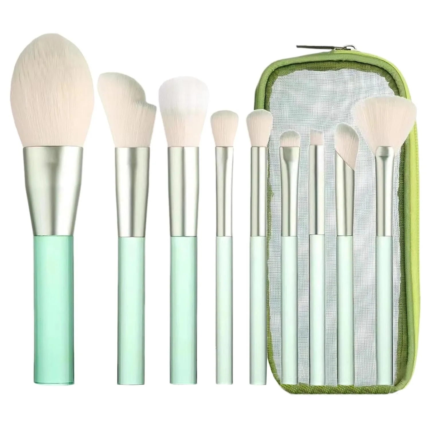 Makeup Brushes with Organizer Bag, 9 Pcs Synthetic Premium Powder Foundation Brush,Contour Concealer Eyeliner Eyeshadow Blending Brushes for Makeup,Gifts for Mom