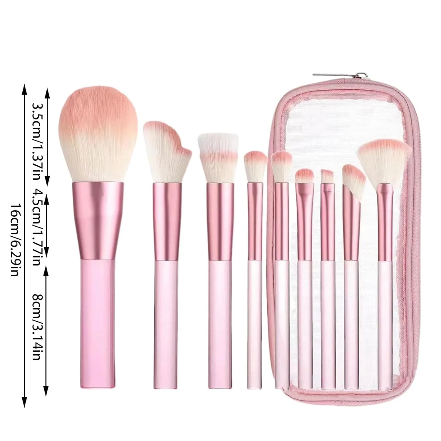 Makeup Brushes with Organizer Bag, 9 Pcs Synthetic Premium Powder Foundation Brush,Contour Concealer Eyeliner Eyeshadow Blending Brushes for Makeup,Gifts for Mom