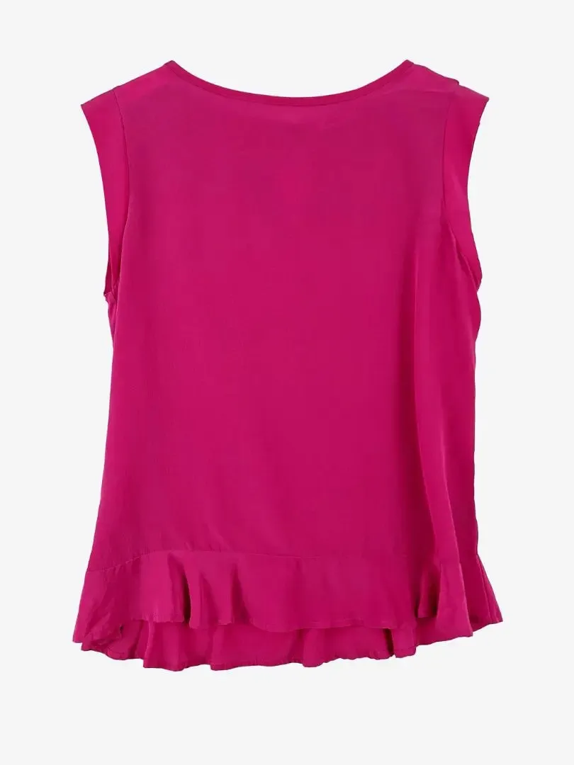 Marcs Hot Pink Soft Ruffle Top Size S