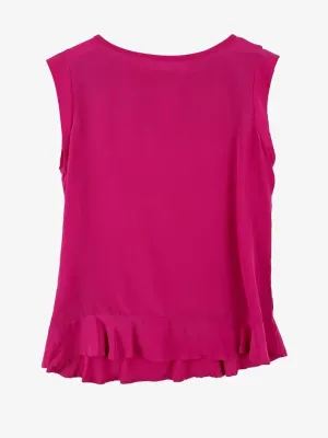 Marcs Hot Pink Soft Ruffle Top Size S