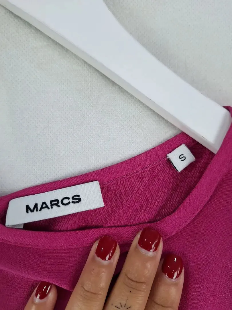 Marcs Hot Pink Soft Ruffle Top Size S