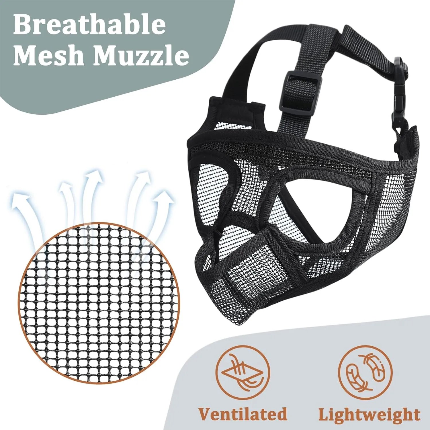 Mayerzon Short Snout Dog Muzzle for French Bulldog with Full Pant Design to Prevent Eating Biting, Soft Mesh Dog Muzzle for Shih Tzu Pug English Bulldog for Grooming Walking, Allow to Drink and Feed