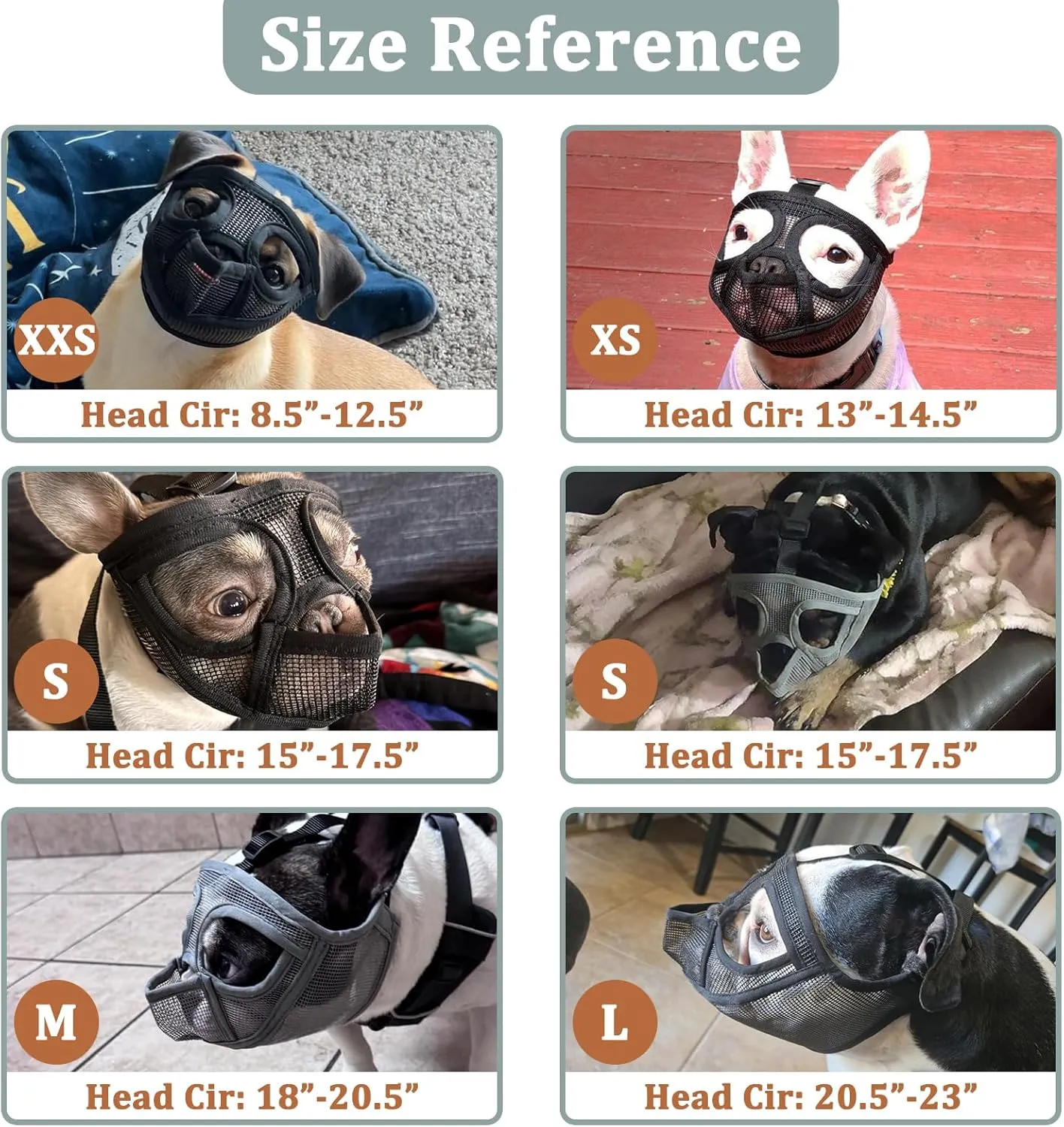 Mayerzon Short Snout Dog Muzzle for French Bulldog with Full Pant Design to Prevent Eating Biting, Soft Mesh Dog Muzzle for Shih Tzu Pug English Bulldog for Grooming Walking, Allow to Drink and Feed
