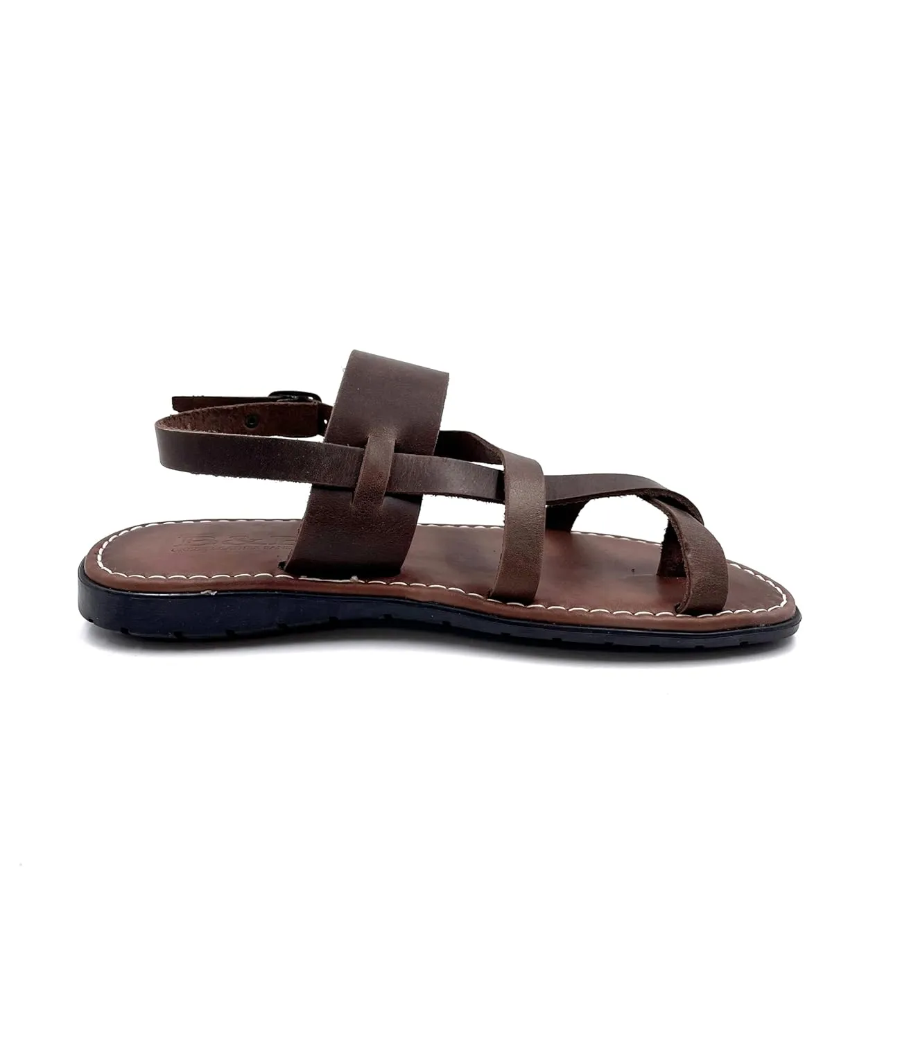Mens Brown Flat Sandals from Genuine Leather, Handmade Greek Sandals for Men, Mens Brown Round Toe Sandals, Sandalmania Mens Leather Sandals (12)