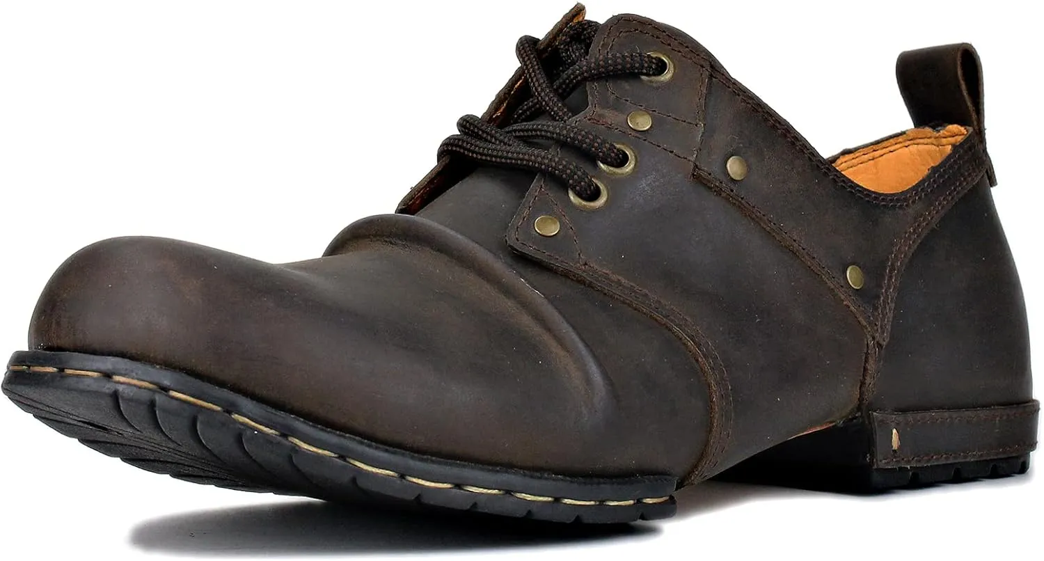 Men's Chukka Boots Motorcycle Casual Leather Dress Ankle Boot for Men Fashion 6015-1-B