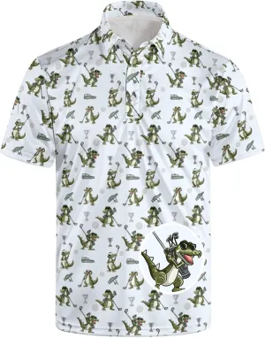 Mens Funny Polo Shirts, Short Sleeve Golf Shirts, Moisture Wicking Quick-Dry Business Casual Shirt for Men