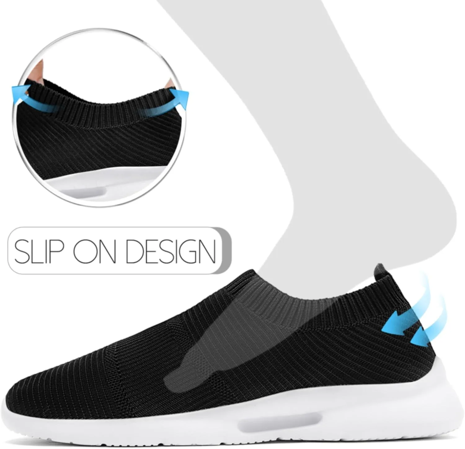 Mens Slip on Shoes Tennis Sports Sneakers Lightweight Casual Dress Summer Beach Slippers