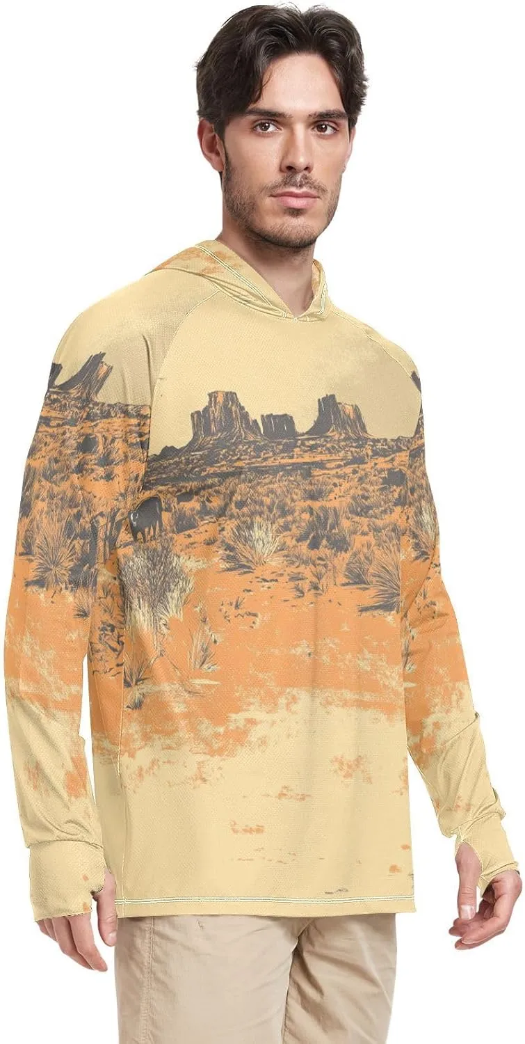 Mens Sun Hoodie Shirts UV Protection Long Sleeve Lightweight UPF 50  Rash Guard UV Shirts