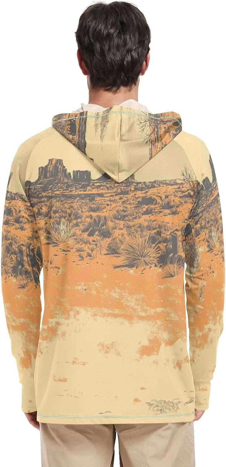 Mens Sun Hoodie Shirts UV Protection Long Sleeve Lightweight UPF 50  Rash Guard UV Shirts