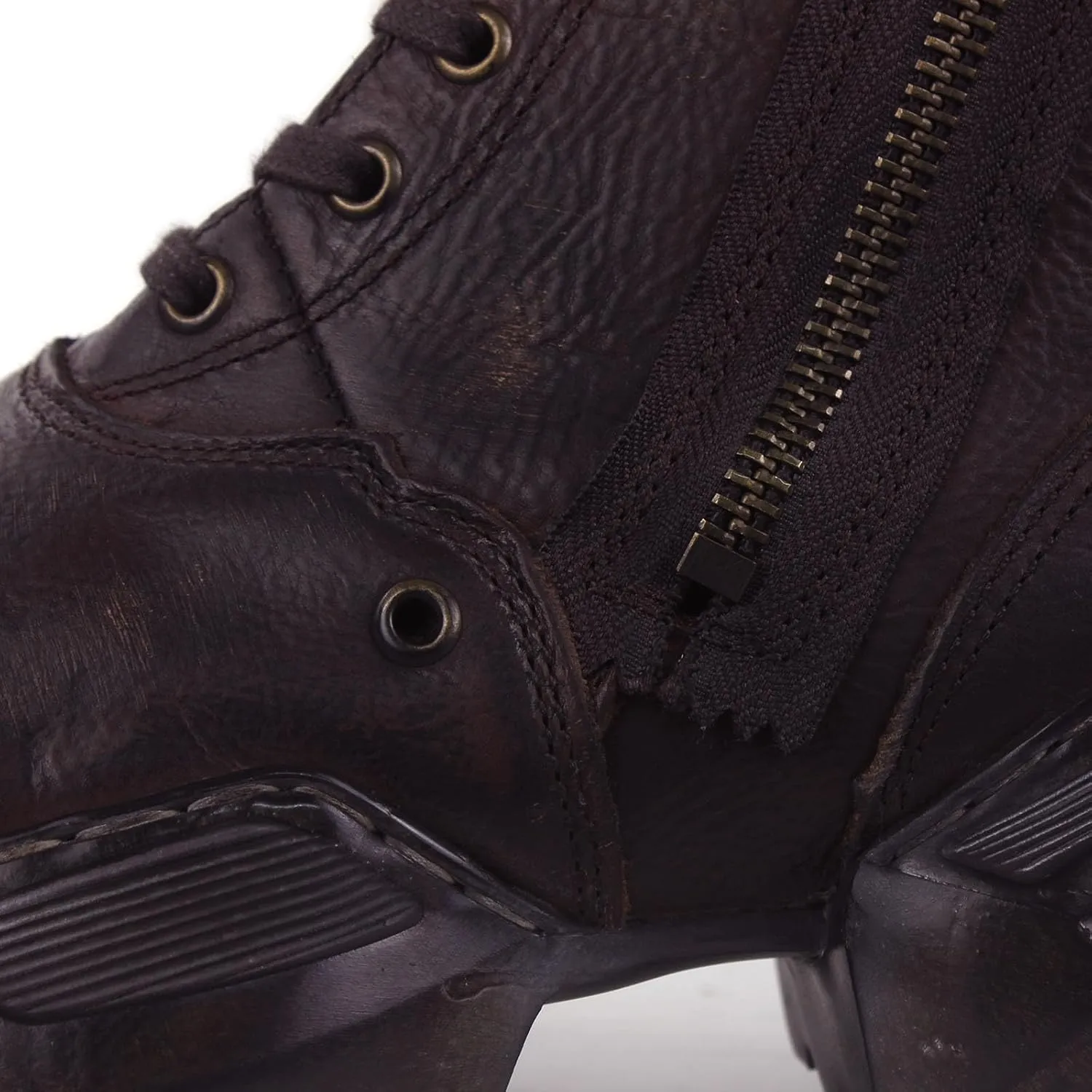 Mens Vintage Moto Boots Combat Hiking Retro Casual Shoes Cowhide Leather Ankle Chukka Boots CD-5008-S-8-Retro-Brown