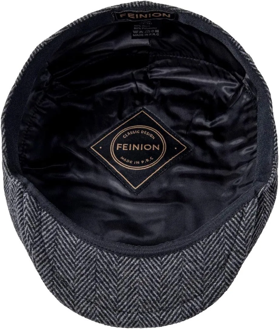 Men's Wool Tweed Newsboy Ivy Cap Gatsby Golf Flat Hat