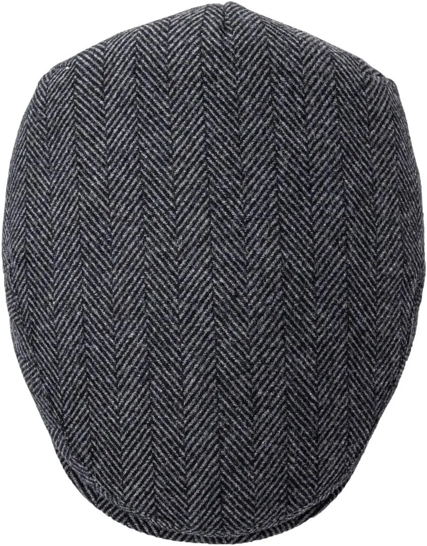 Men's Wool Tweed Newsboy Ivy Cap Gatsby Golf Flat Hat