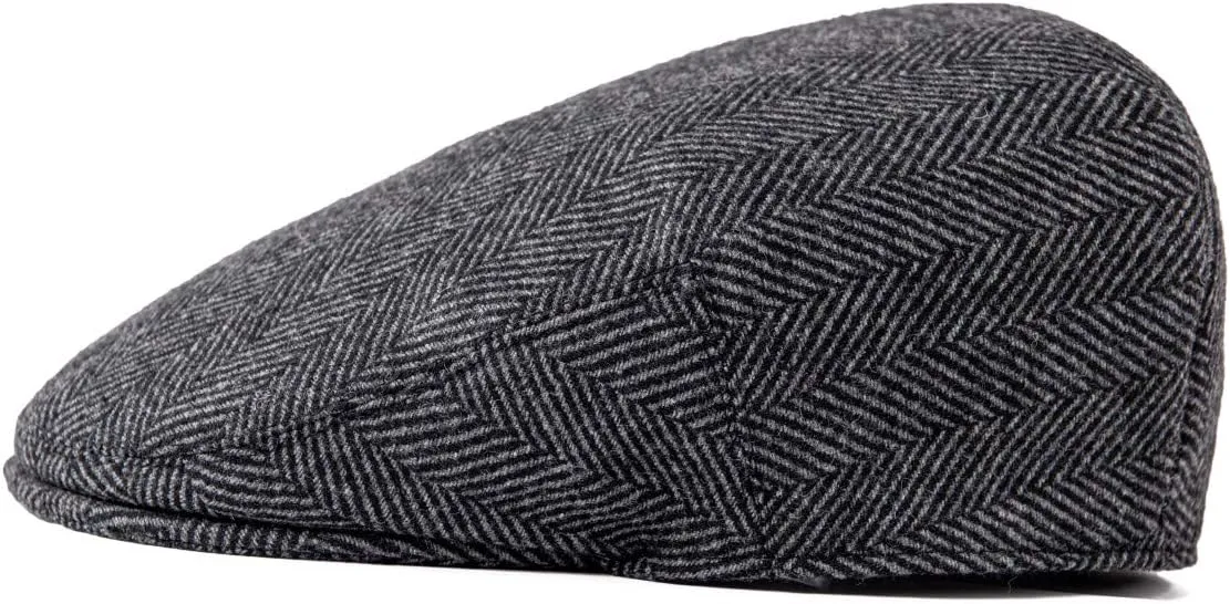 Men's Wool Tweed Newsboy Ivy Cap Gatsby Golf Flat Hat