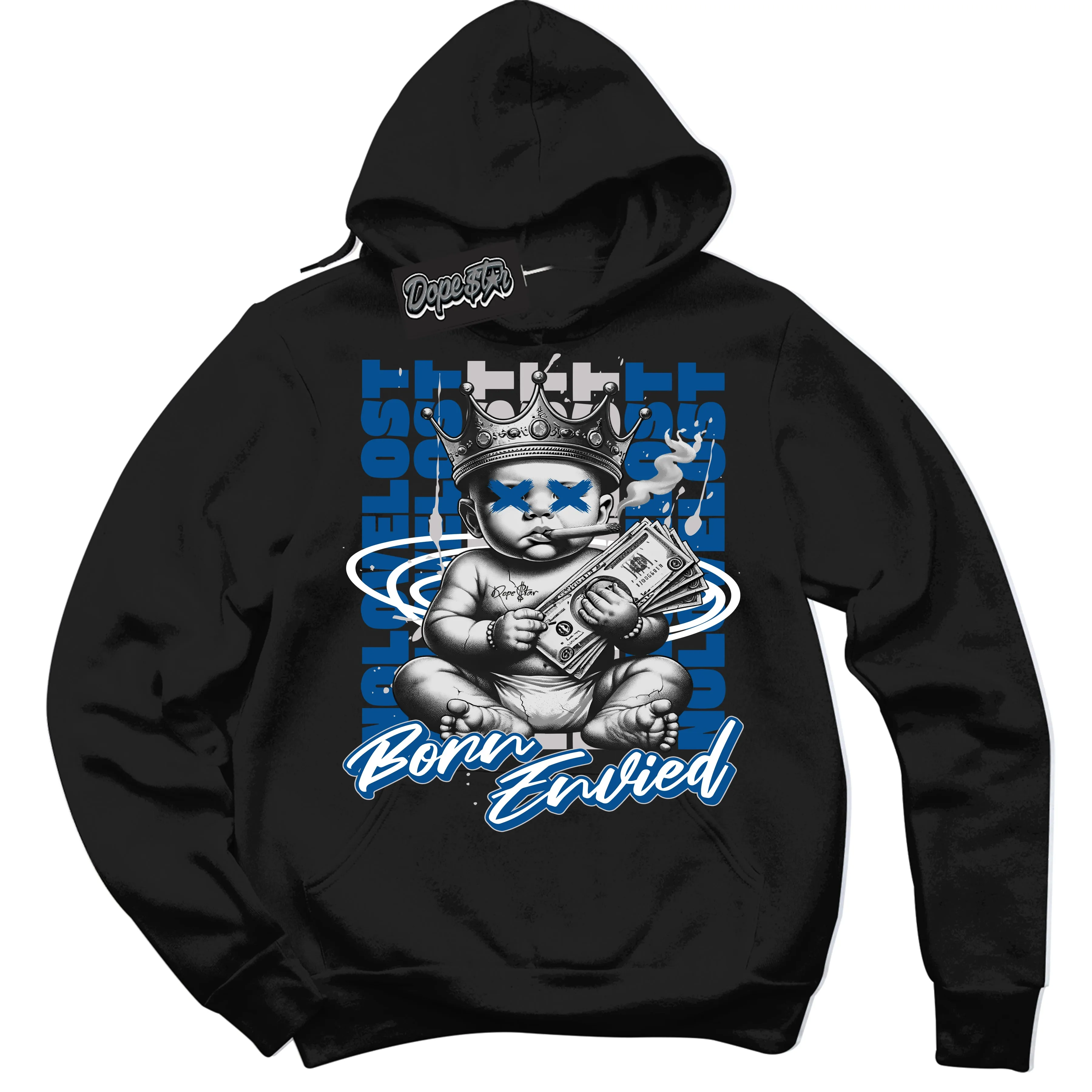 Military Blue 4s Sneaker Hoodie Born Envied Graphic