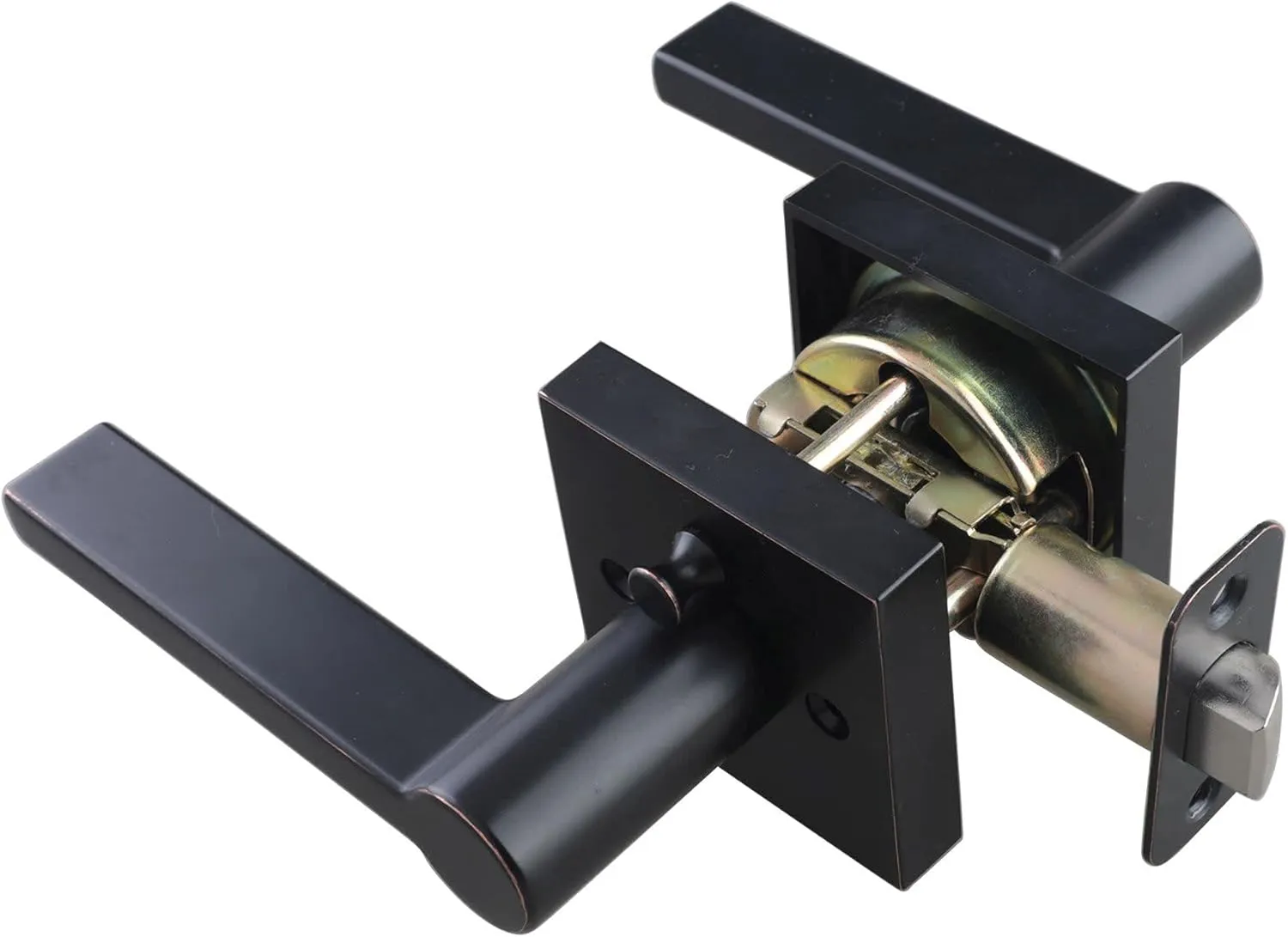 Miseno MLK3022 Lorton Flat Bar Privacy Door Lever Set - Polished Chrome