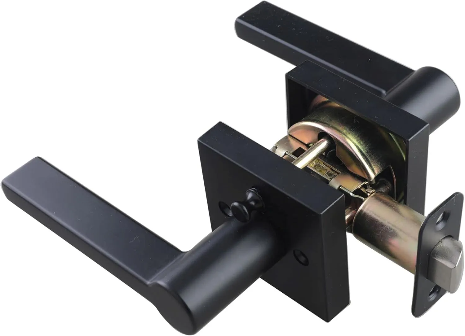 Miseno MLK3022 Lorton Flat Bar Privacy Door Lever Set - Polished Chrome