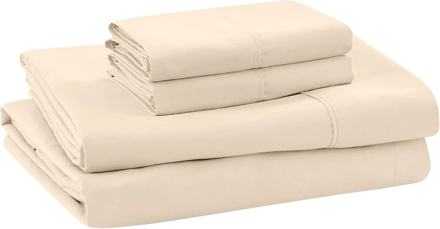 Modern Threads Soft Microfiber Solid Sheets - Luxurious Microfiber Bed Sheets - Includes Flat Sheet, Fitted Sheet with Deep Pockets, & Pillowcases Egg Shell Full