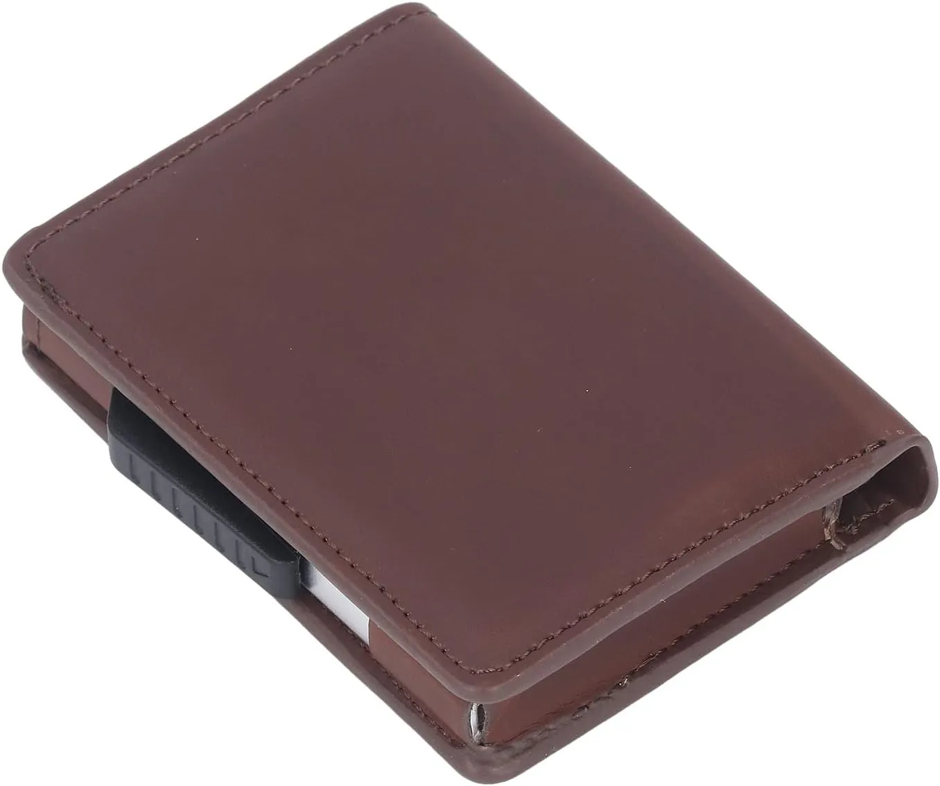 Multifunctional Card Bag, Radio Frequency Identification Devices Anti Loss Scratch Resistant Lightweight PU Leather Wallet Durable for Travel (Color : Brown)
