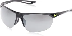 Nike Golf Cross Trainer Sunglasses, Black/Volt Frame, Grey with Silver Flash Lens