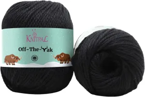 Off-The-Yak Wool Yarn for Crocheting, 3 Skeins, 360Yds/300G, Free Patterns - Wool Acrylic Blend Yarn for Knitting - #4 Medium Worsted Weight - Black Ink