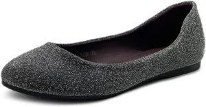 Ollio Women's Shoes Ballet Glitter Low Heel Round Toe Flat ZOF170