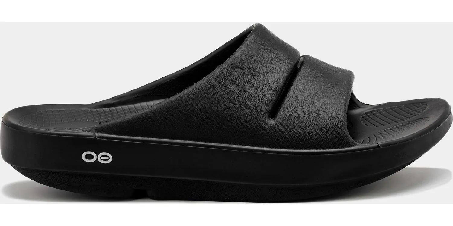 OOFOS OOAHH Slides Mens Sandals Black Comfortable Lightweight Slipper