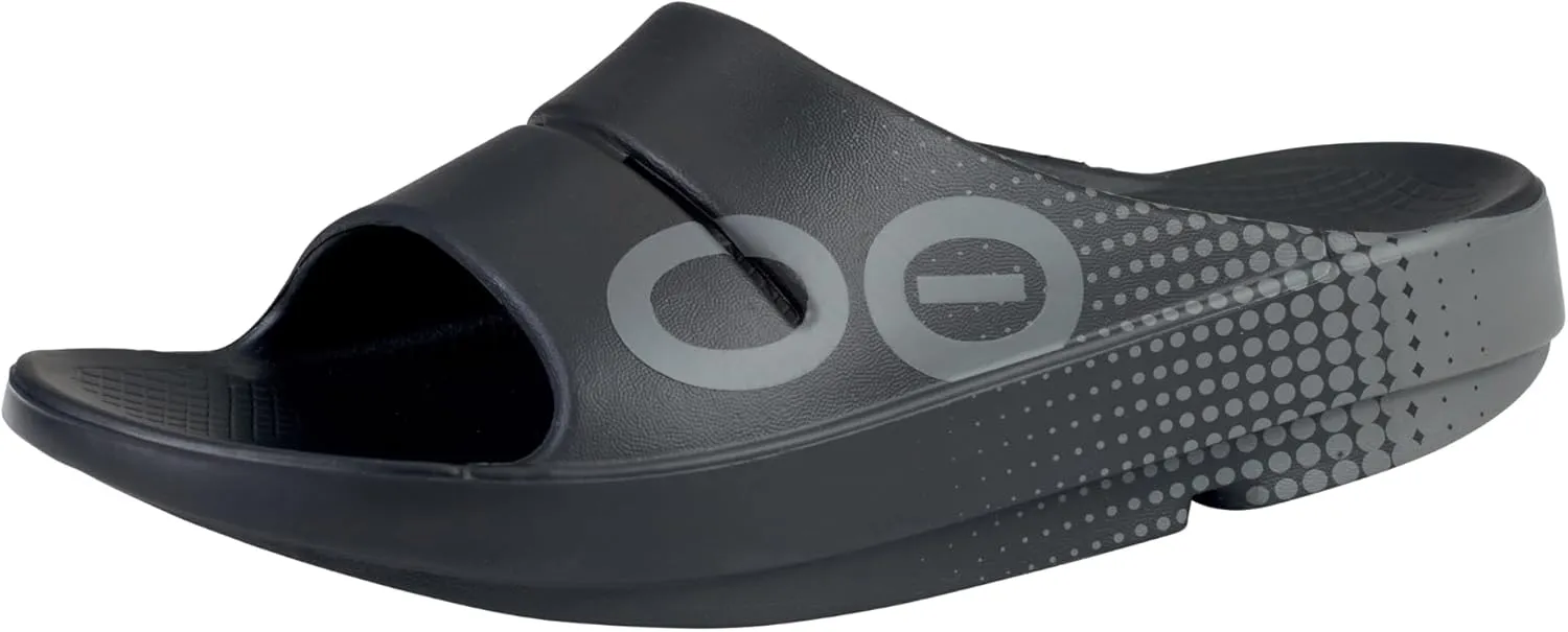 OOFOS OOahh Sport Recovery Slide, Black Matrix - Women’s Size 5, Men’s Size 3