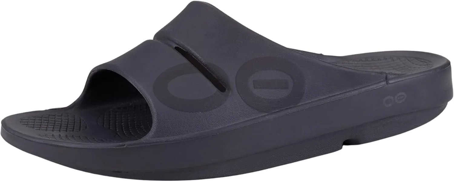 OOFOS OOahh Sport Recovery Slide, Matte Black - Women’s Size 15, Men’s Size 13
