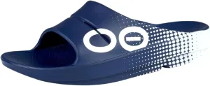 OOFOS OOahh Sport Recovery Slide, Navy Matrix - Women’s Size 6, Men’s Size 4