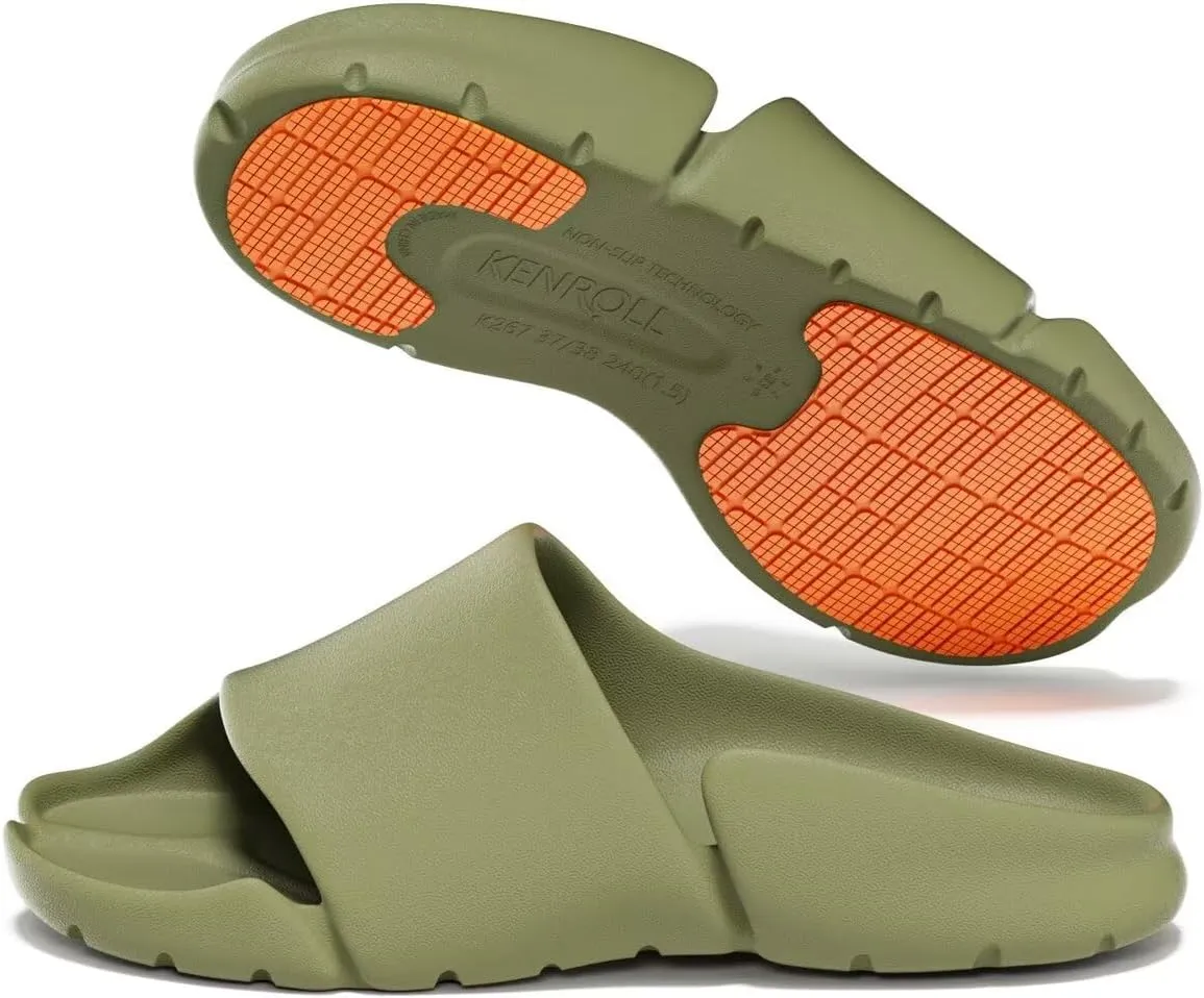 Outdoor Slide Sandals, Non Slip Summer Slippers for Women and Men, Indoor Lightweight House Shower Shoes
