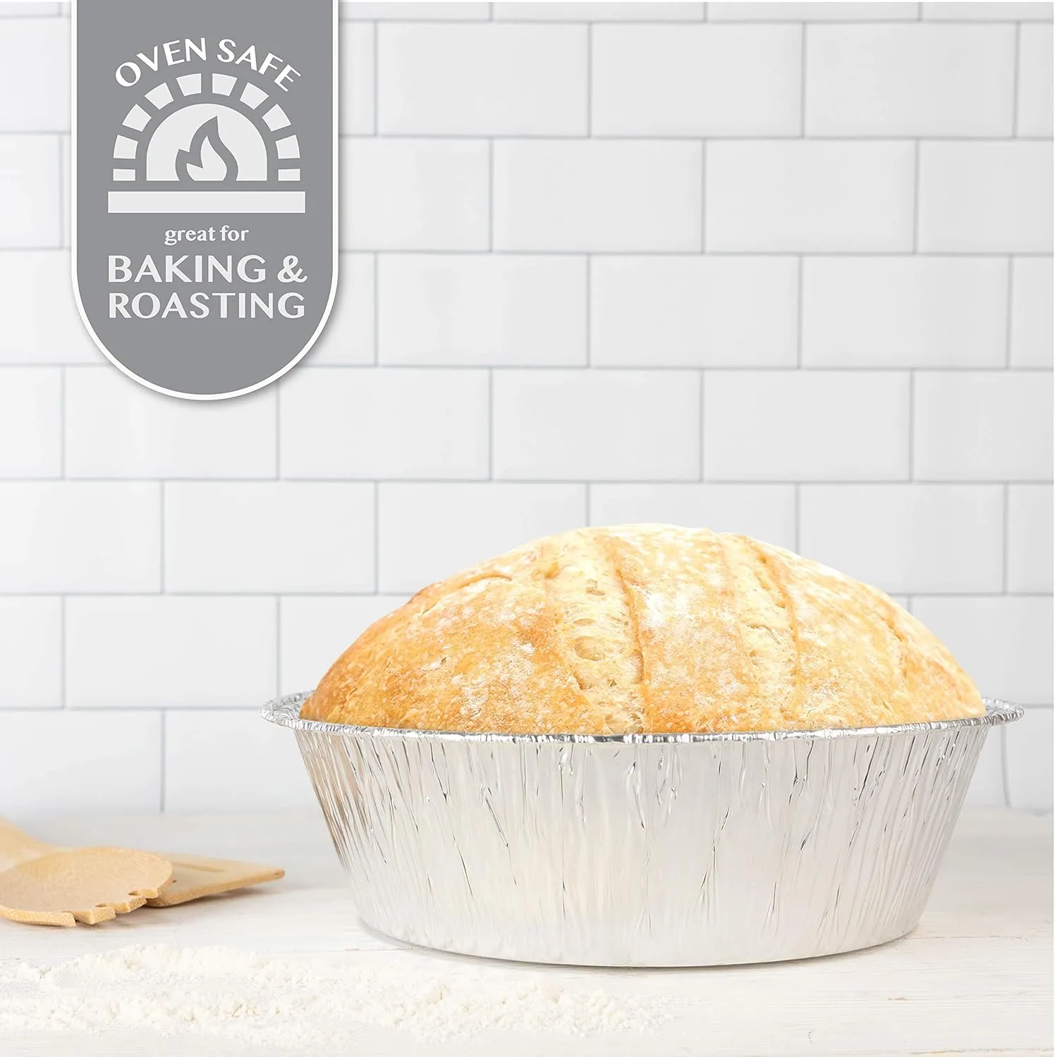 PLASTICPRO 10'' Inch Round Deep Tin Foil Pans Disposable Aluminum, Freezer & Oven Safe - For Baking, Cooking, Storage, Roasting, & Reheating, Pack of 20
