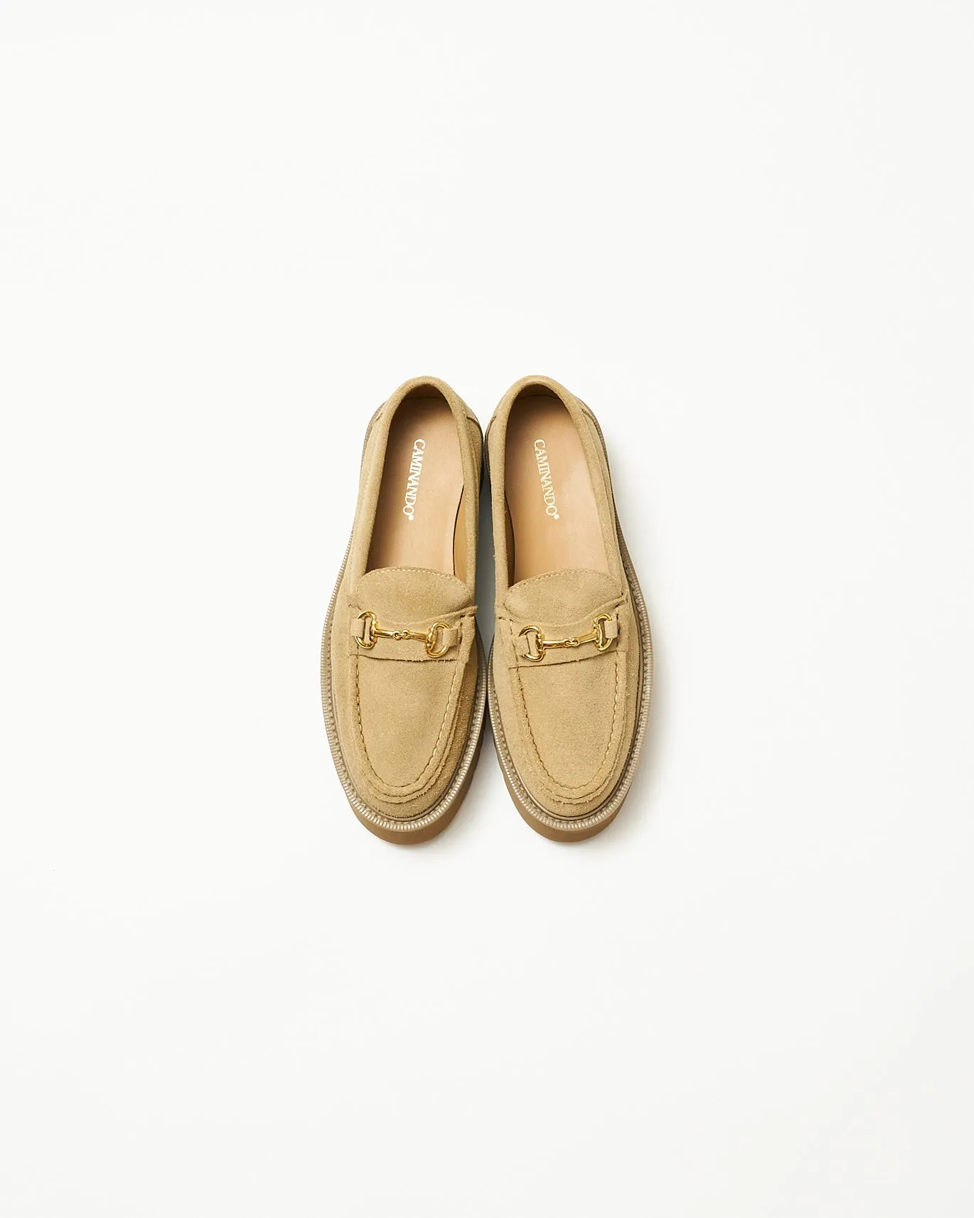 PLATFORM BIT LOAFERS BEIGE SUEDE