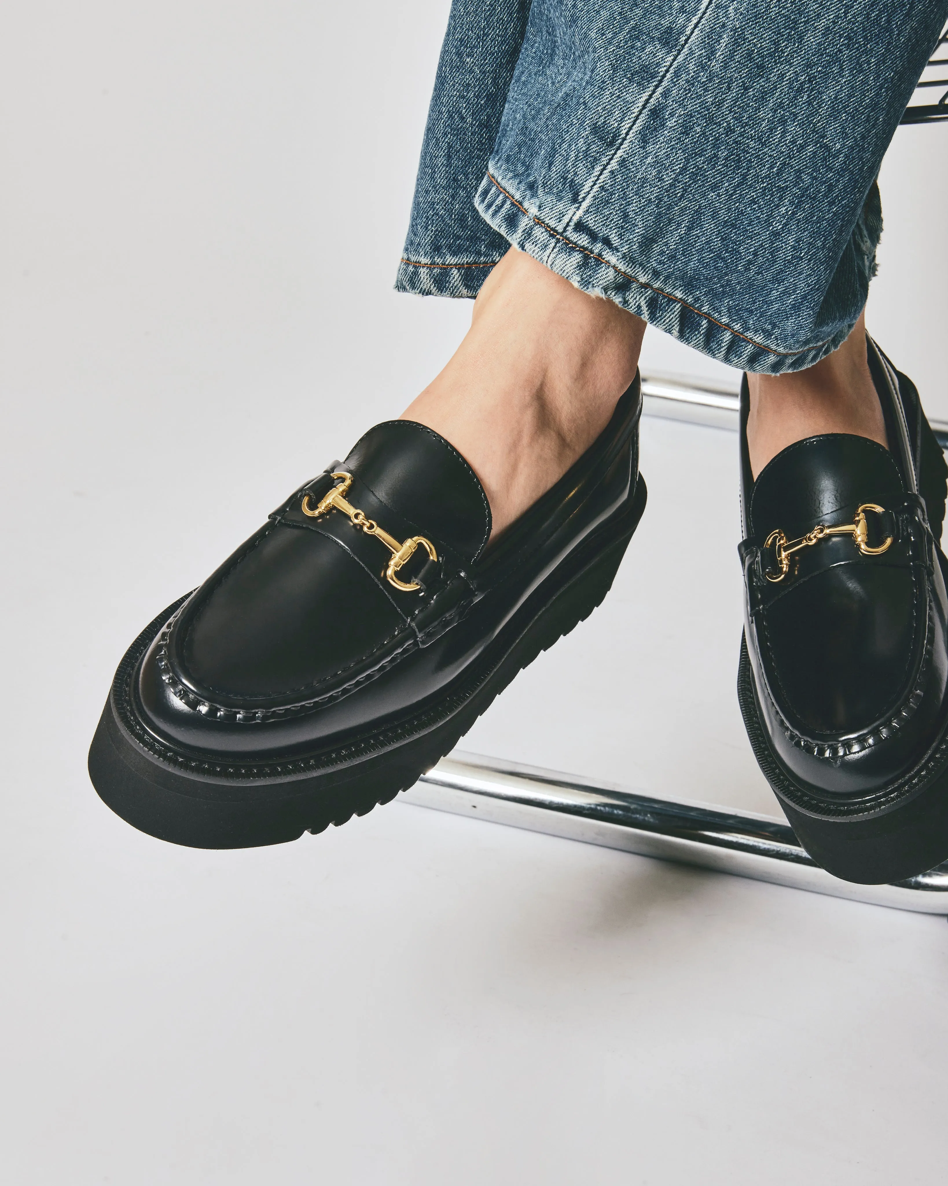 PLATFORM BIT LOAFERS BEIGE SUEDE