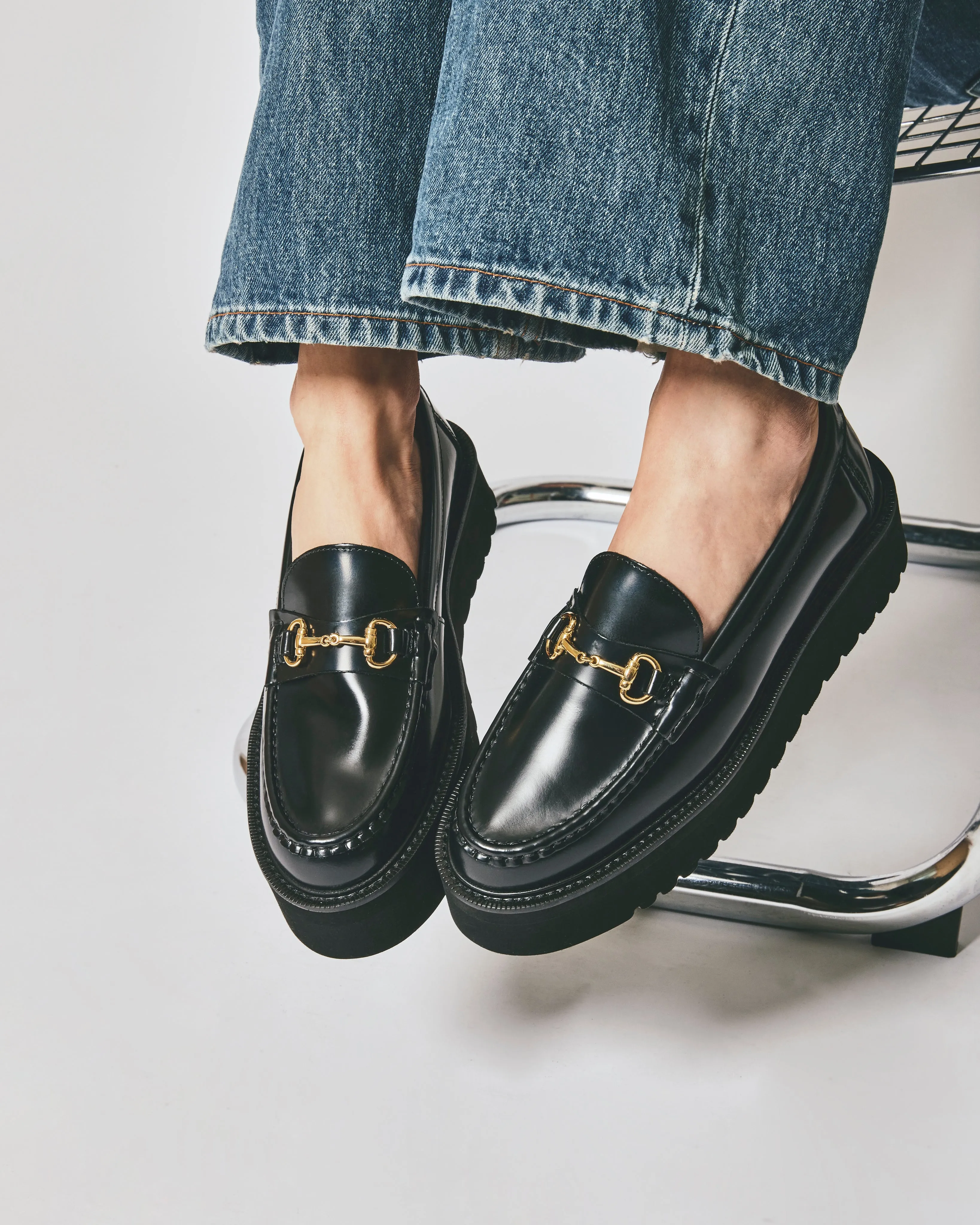 PLATFORM BIT LOAFERS BEIGE SUEDE