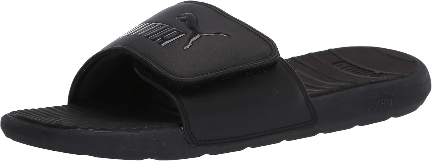 PUMA Men's Cool Cat Hook & Loop Slide Sandal, Black, 9 M US