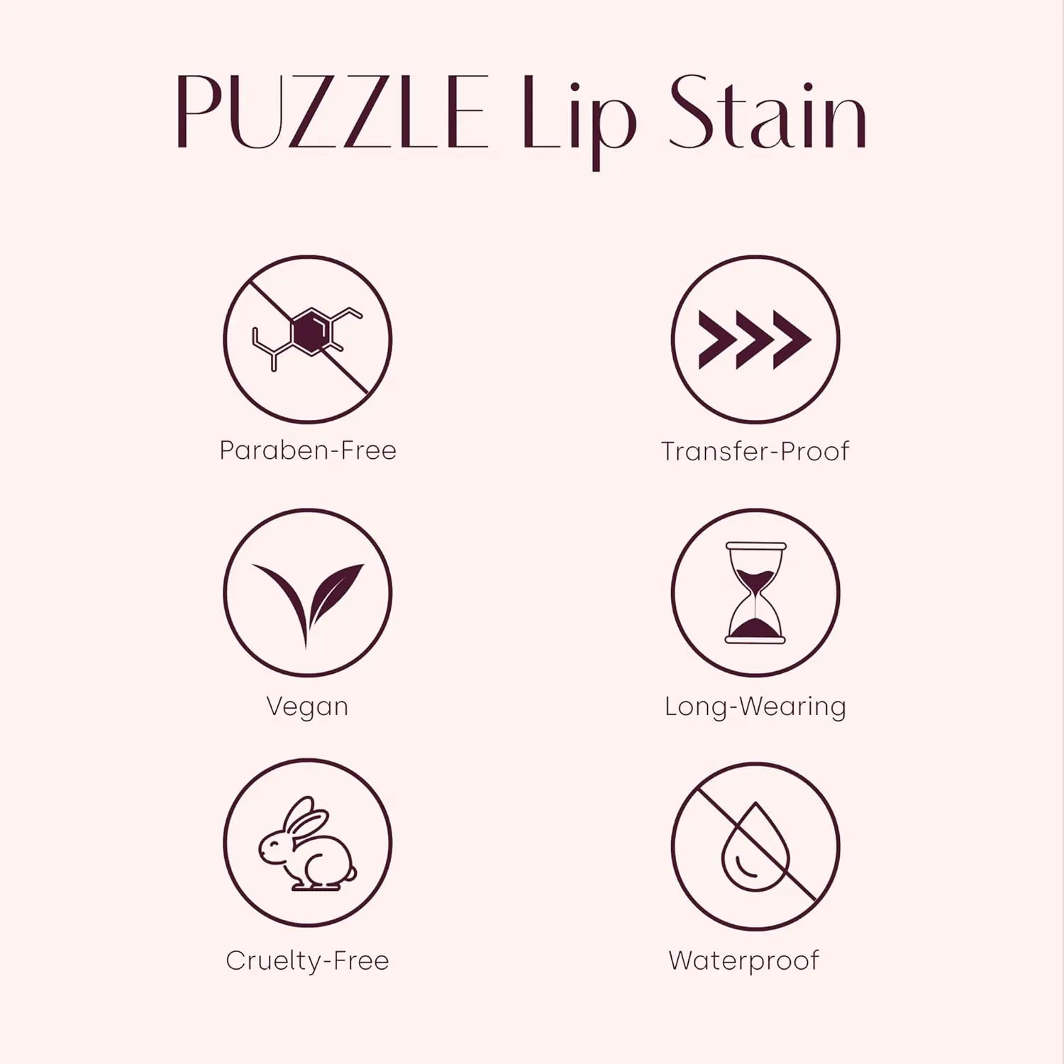 PUZZLE Lip Stain | Matte Finish, Long-Lasting, Buildable, Bold, Waterproof, Weightless, Cruelty-Free, Vegan, Paraben-Free, High Pigment Color (Free Zone | Soft Beige)