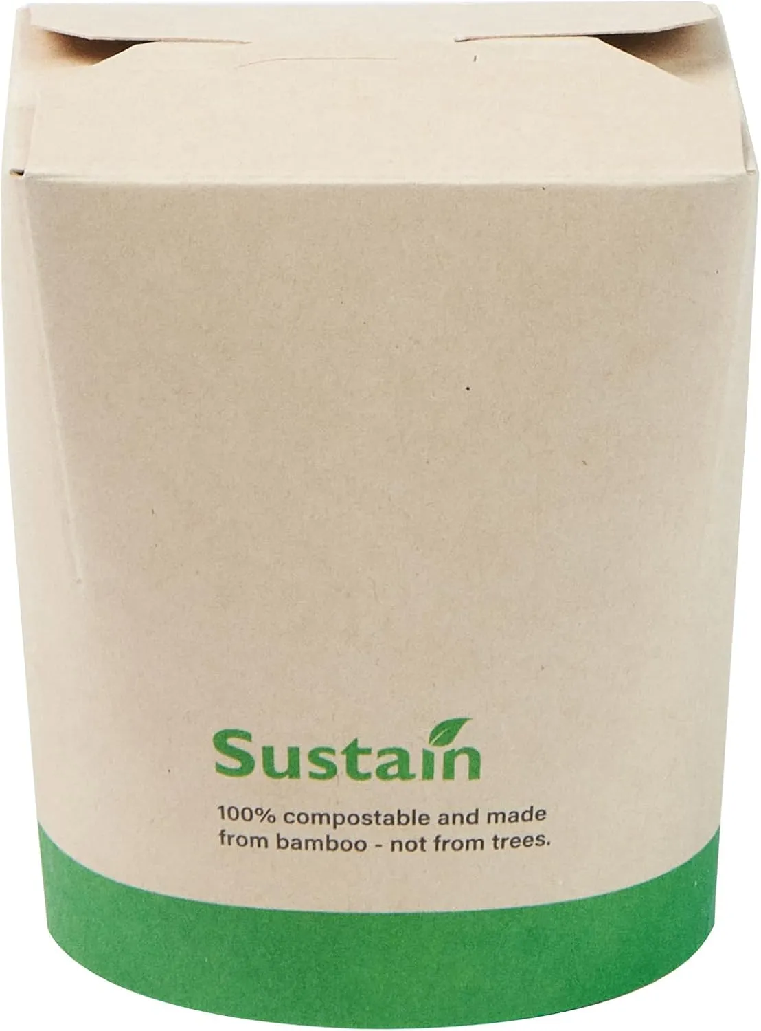 Restaurantware Sustain 16 Ounce Sturdy Paper Take Out Boxes, 50 Disposable Take Out Food Containers - With PLA lining, Compostable, Bamboo Paper Containers, Built-In Tab-Lock Cover, Greaseproof