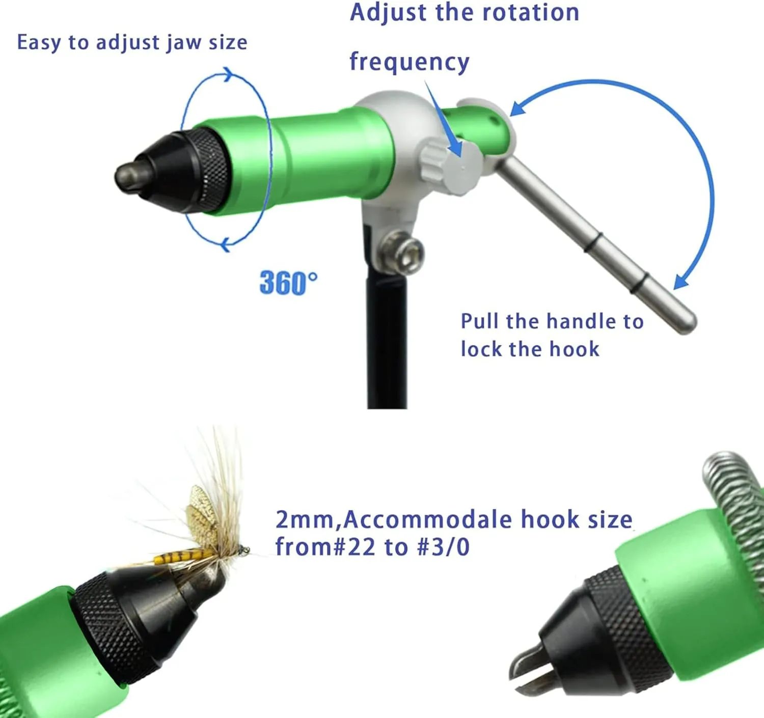 Riverruns 061 Boulder Travelling Vise Fly Tying Vise 360 Degree Rotation Ultra Light Fly Tying Equipment